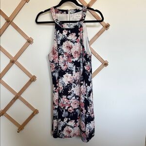 Peach Love California Halter Sheath Dress Blue Pink